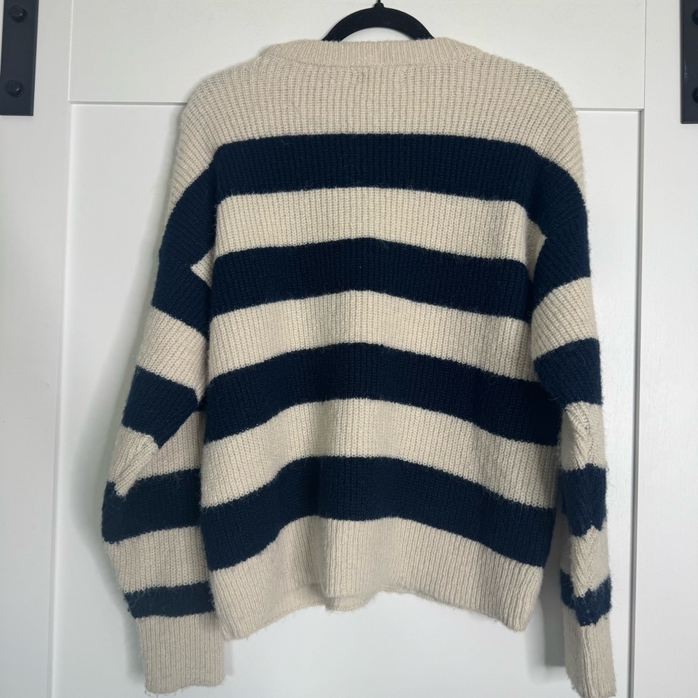 On 34th blue striped chunky sweater - Picture 7 of 10